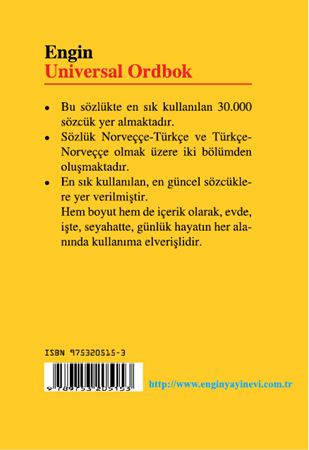 Norveççe Universal Sözlük - Universal Ordbok Norsk